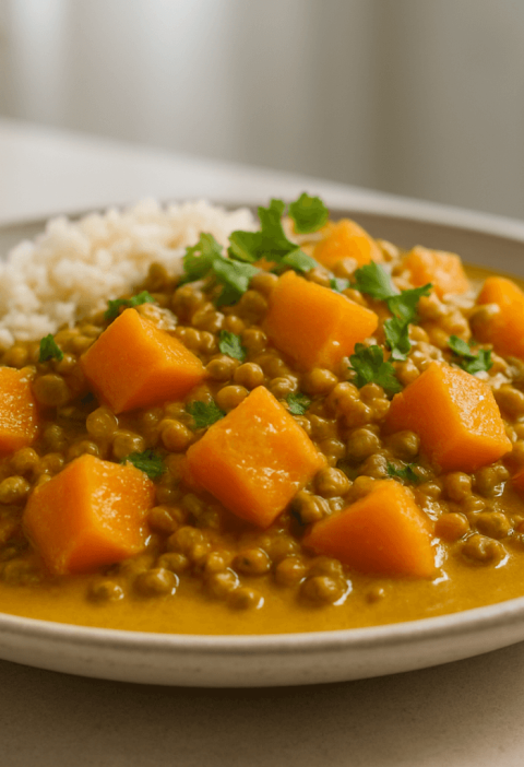 curry z dynią i soczewicą