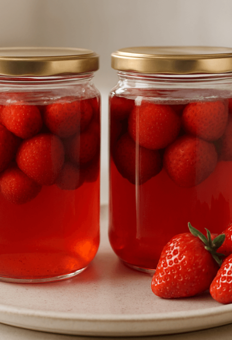 kompot z truskawek w słoikach