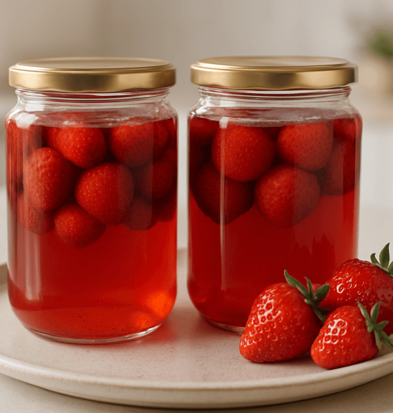 kompot z truskawek w słoikach