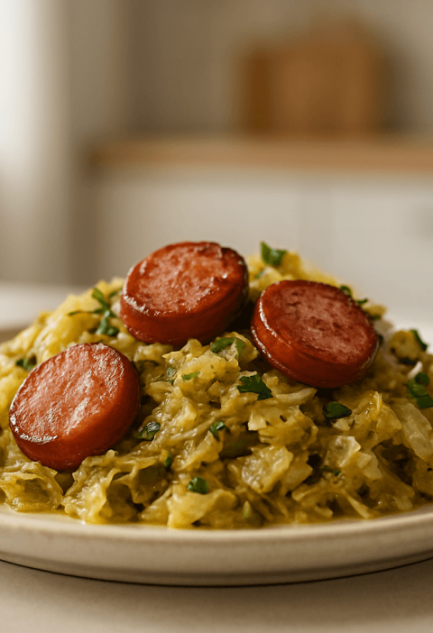 mloda kapusta z kielbasa
