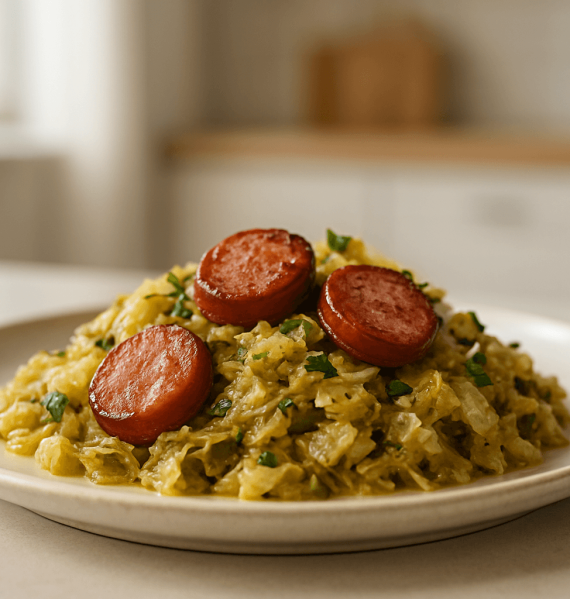mloda kapusta z kielbasa