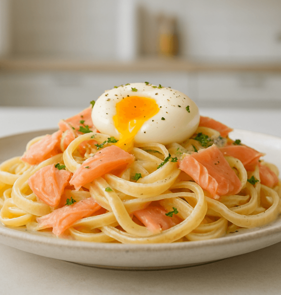 pasta z łososia i jajek
