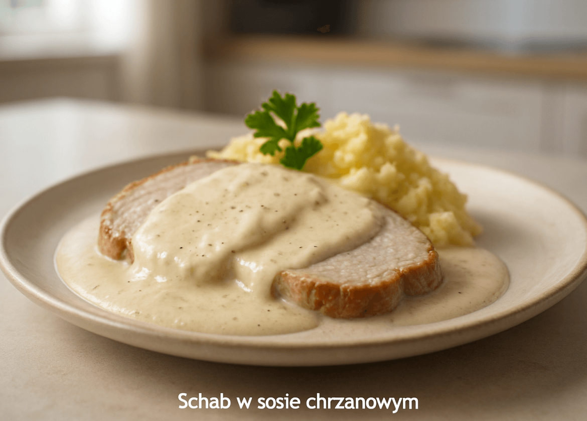 schab w sosie chrzanowym