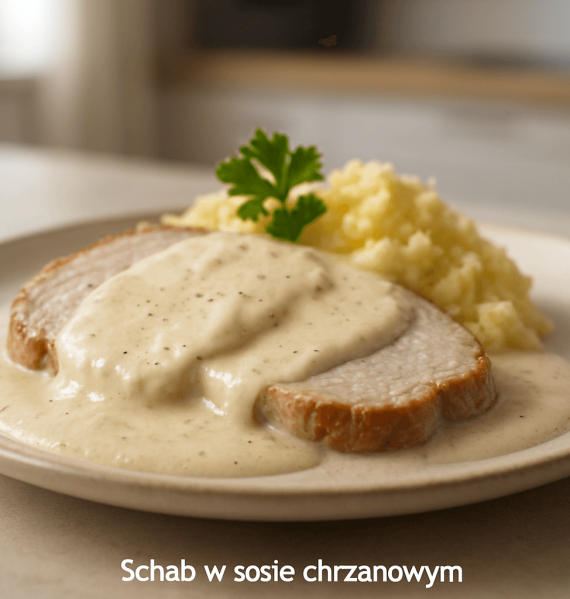 schab w sosie chrzanowym