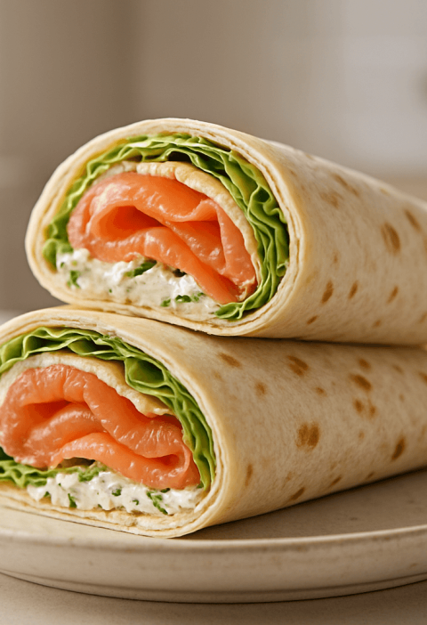 tortilla z łososiem