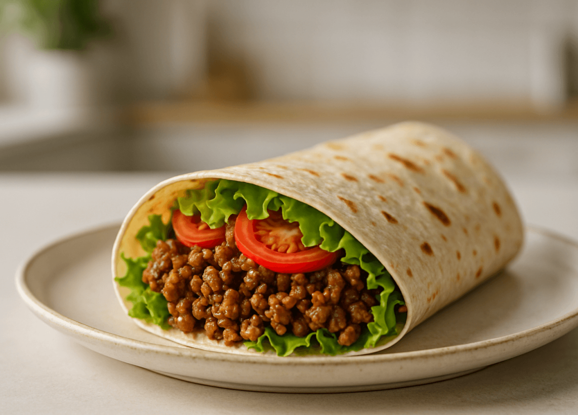 tortilla z mięsem mielonym