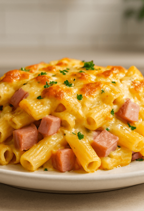 zapiekanka makaronowa z szynką